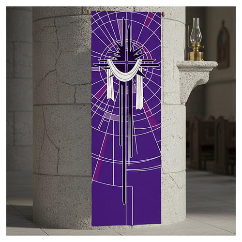 Estandarte Slabbinck roxo Santo Sudário 300x100 cm 2