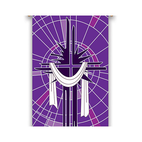 Estandarte Slabbinck roxo Santo Sudário 300x100 cm 3