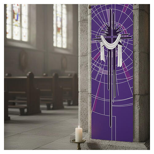 Estandarte Slabbinck roxo Santo Sudário 300x100 cm 4