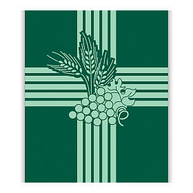 Banner Slabbinck verde croce con uva e spighe di grani 300x100 cm