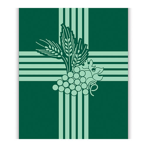 Slabbinck Green Cross Banner with Grapes and Wheat Spikes, 300x100 cm 2
