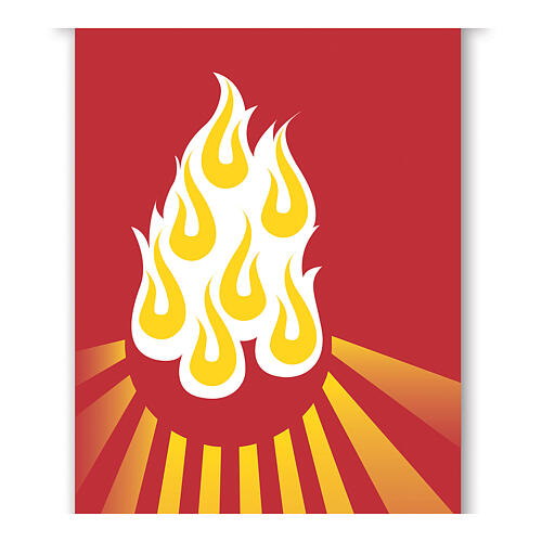 Banner Slabbinck red and yellow seven gifts of the Holy Spirit, 300x100 cm 2