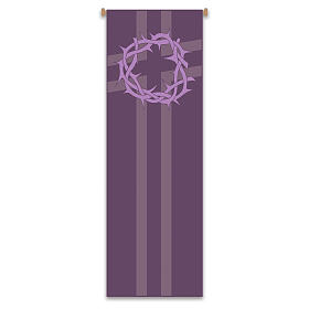 Banner Slabbinck viola croce e corona di spine 300x100 cm