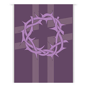 Banner Slabbinck viola croce e corona di spine 300x100 cm