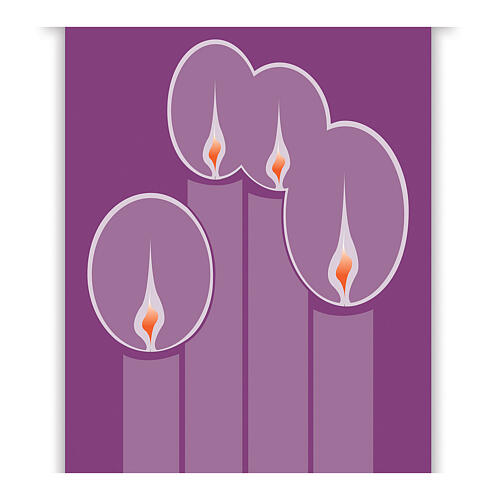Banner von Slabbinck – Violett, Adventskerzen, 300 × 100 cm 2
