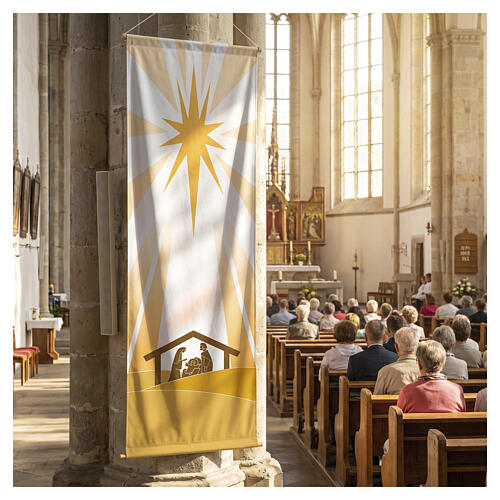 Slabbinck yellow Nativity Scene banner, 120x40 in 2
