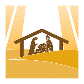 Banner Slabbinck giallo scena Natività 300x100 cm