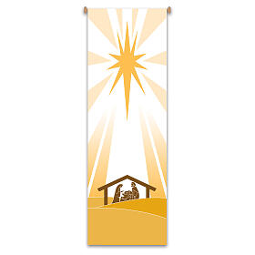 Baner Slabbinck żółty, scena Narodzenia Pańskiego, 300x100 cm