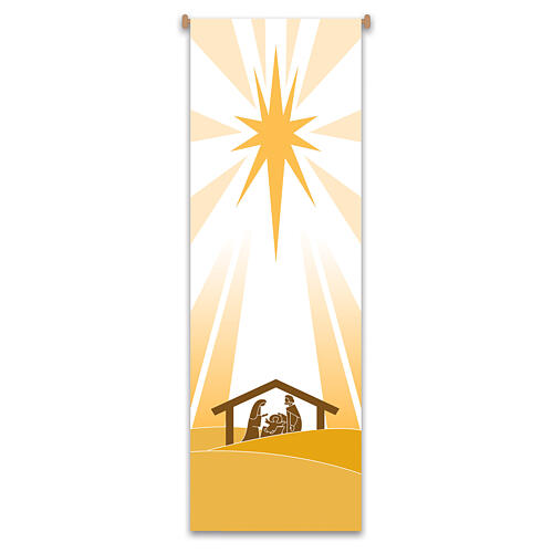 Bandeira Slabbinck amarela cena do Natal 300x100 cm 1