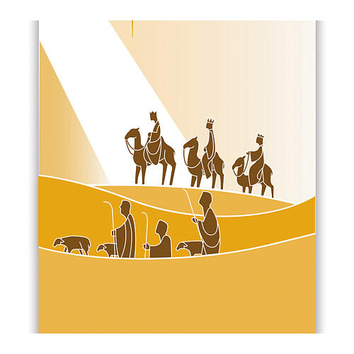 Slabbinck yellow banner, Three Wise Men and Shepherd, 120x40 in 3