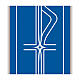 Slabbinck blue banner with cross and Marian crown, 120x40 in s2