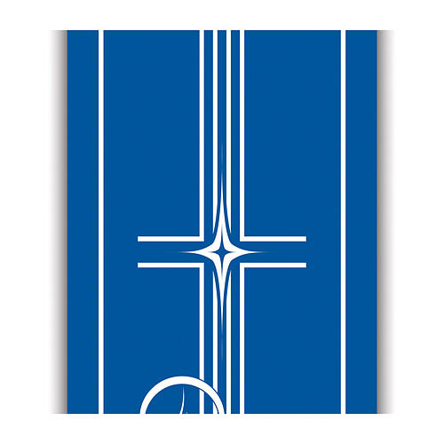 Banner von Slabbinck – Blau, mit Kreuz und Adventskerzen – 300 x 100 cm 3