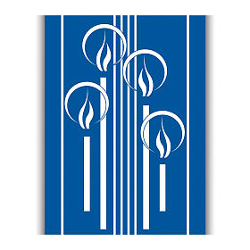 Banner Slabbinck blu croce e candele dell'Avvento 300x100 cm