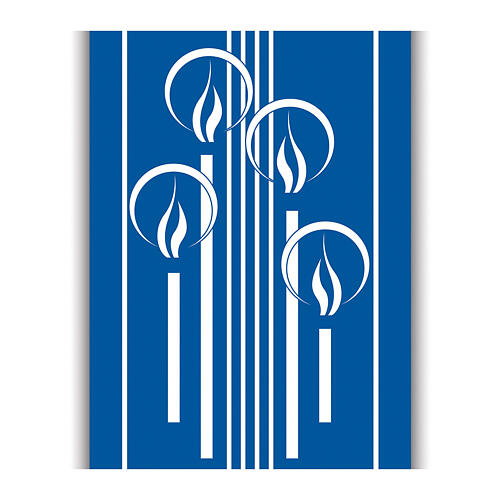 Banner Slabbinck blu croce e candele dell'Avvento 300x100 cm 2