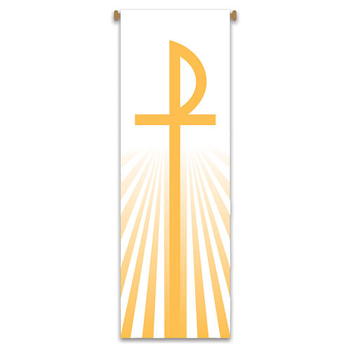 Estandarte Slabbinck amarelo monograma de Cristo 300x100 cm 1