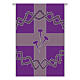 Slabbinck purple banner with cross, crown of thorns, and nails, 120x40 in s2