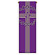 Estandarte Slabbinck roxo cruz, coroa de espinhos e pregos 300x100 cm s1