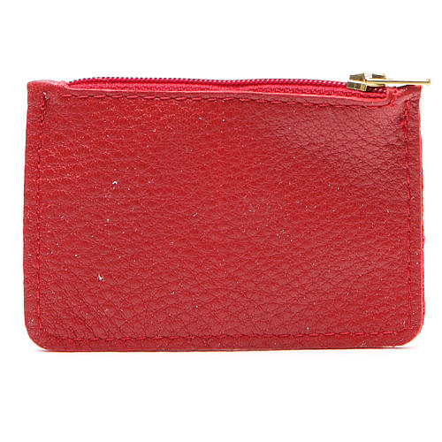 STOCK Rosary case in red leather Jubilee of Mercy zipper 2