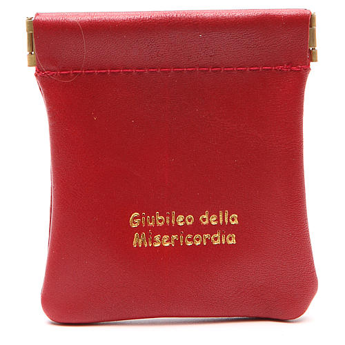STOCK Rosary bag in red leather Jubilee of Mercy 1