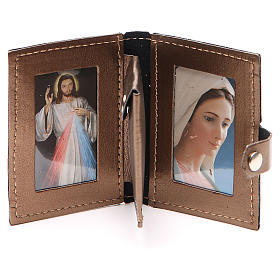 Portarosari: Portarosario pelle marrone croce