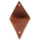Rosary case, triangle shape in brown leather with cross s2