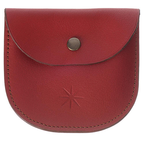 Rosary beads case in red leather, Monks of Bethlèem 1