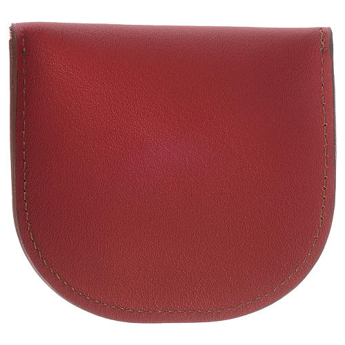 Rosary beads case in red leather, Monks of Bethlèem 2