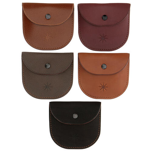 Rosary beads case in brown leather, Monks of Bethlèem 3