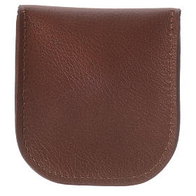 Portarosari: Portarosario decina pelle marrone Monaci di Bethlèem