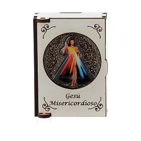 Portarosari: Portarosario in legno tagliato al laser Divina Misericordia