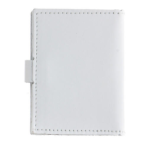 Rosary case in white leather with cross 5