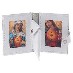 Portarosari: Portarosario pelle croce bianco