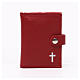 Rosary case in red leather with cross s1