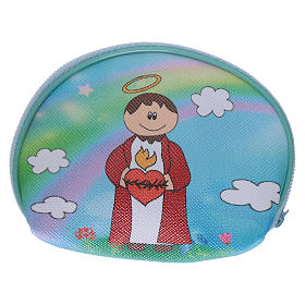 Portarosari: Portarosario borsellino 10x8 cm immagine Sacro Cuore Gesù