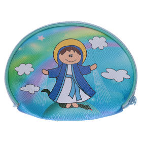 Purse rosary holder 10x8 cm with Our Lady of Miracles image