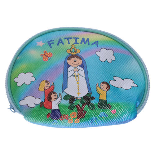 Purse rosary holder 10x8 cm with Our Lady of Fatima image 1