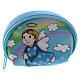 Purse rosary holder 7x6 cm with Angel dressed in light blue image s1