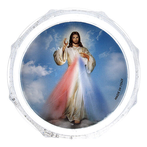 Lourdes octagonal rosary box Merciful Jesus 1