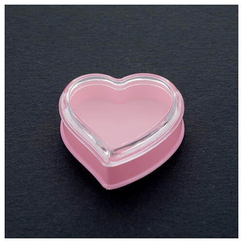 Coração fundo cor-de-rosa porta-terço contas 4 mm 2