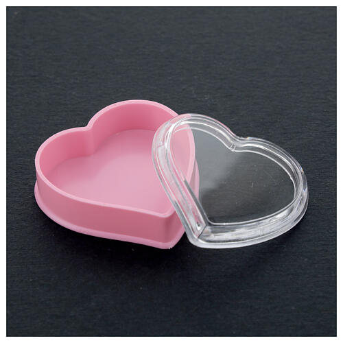 Coração fundo cor-de-rosa porta-terço contas 4 mm 3