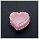 Coração fundo cor-de-rosa porta-terço contas 4 mm s2