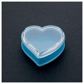 Caixa coração fundo azul terços 4 mm