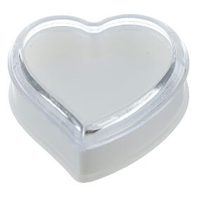 Portarosario cuore fondo bianco grani 4 mm