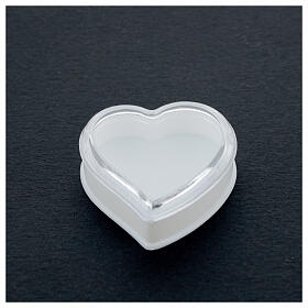 Portarosario cuore fondo bianco grani 4 mm