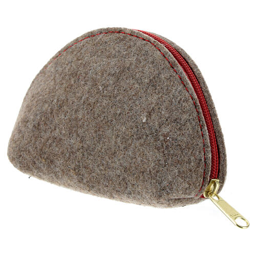 Etui na różaniec Matka Boża Niepokalanie Poczęta , filc beżowy,  7x11x4 cm 2