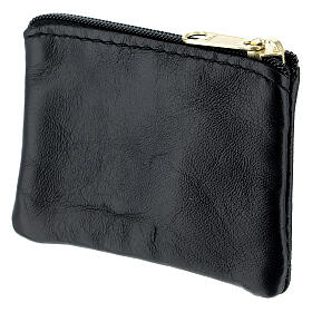 Pochette portarosario My Rosary pelle nera 6x8,5 cm