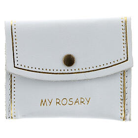 White leather rosary bag My Rosary 7x9 cm