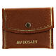 Brown leather rosary case My Rosary 2x3 in s1