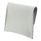 White leather rosary case with snap fastener 3x3 in s2