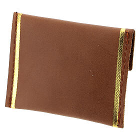 Custodia portarosario vera pelle Gesù Confido in Te 8,5x6,5 cm